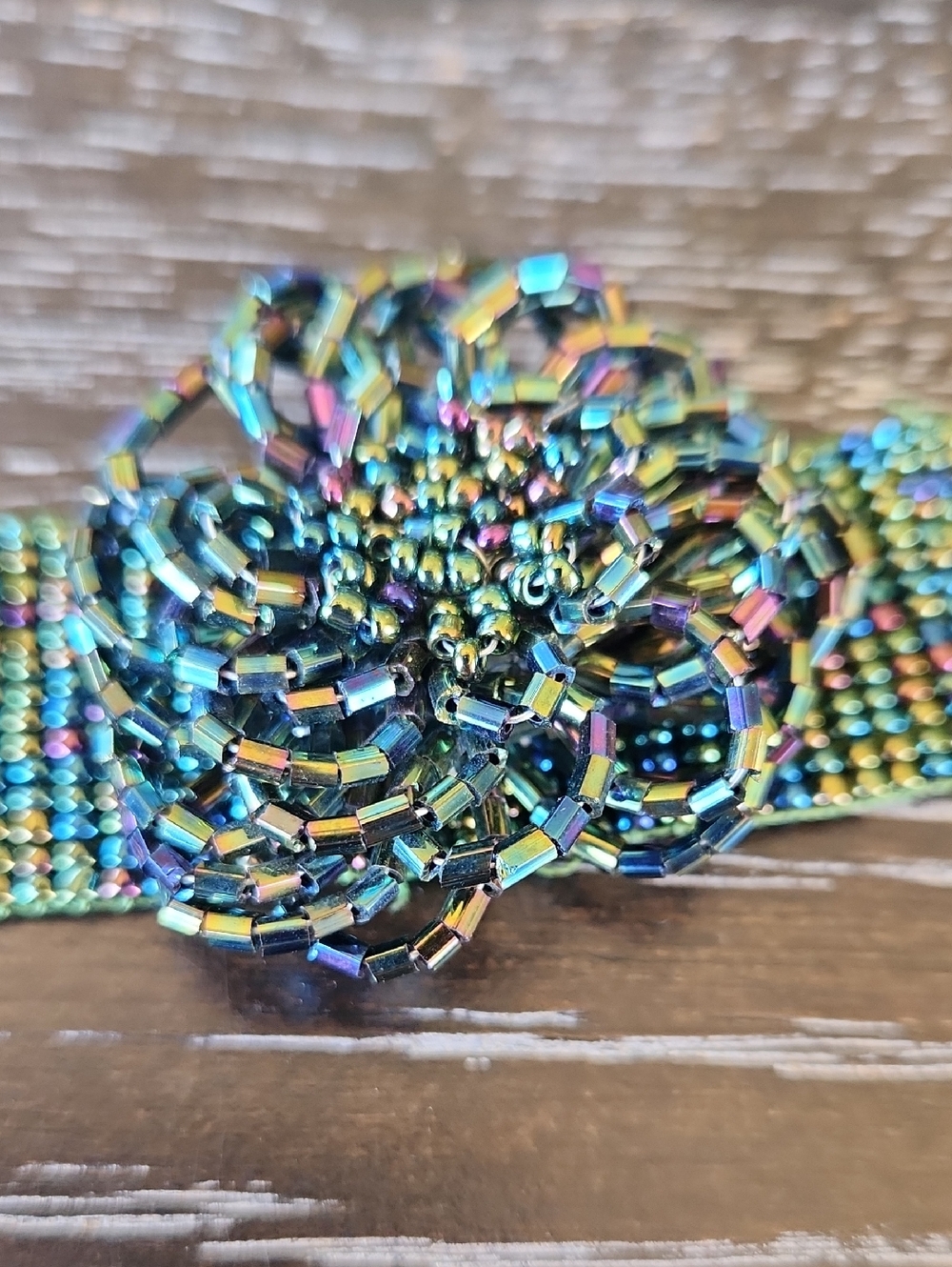Charming Intricately Handmade Seed Bead Bracelet 8 Inches